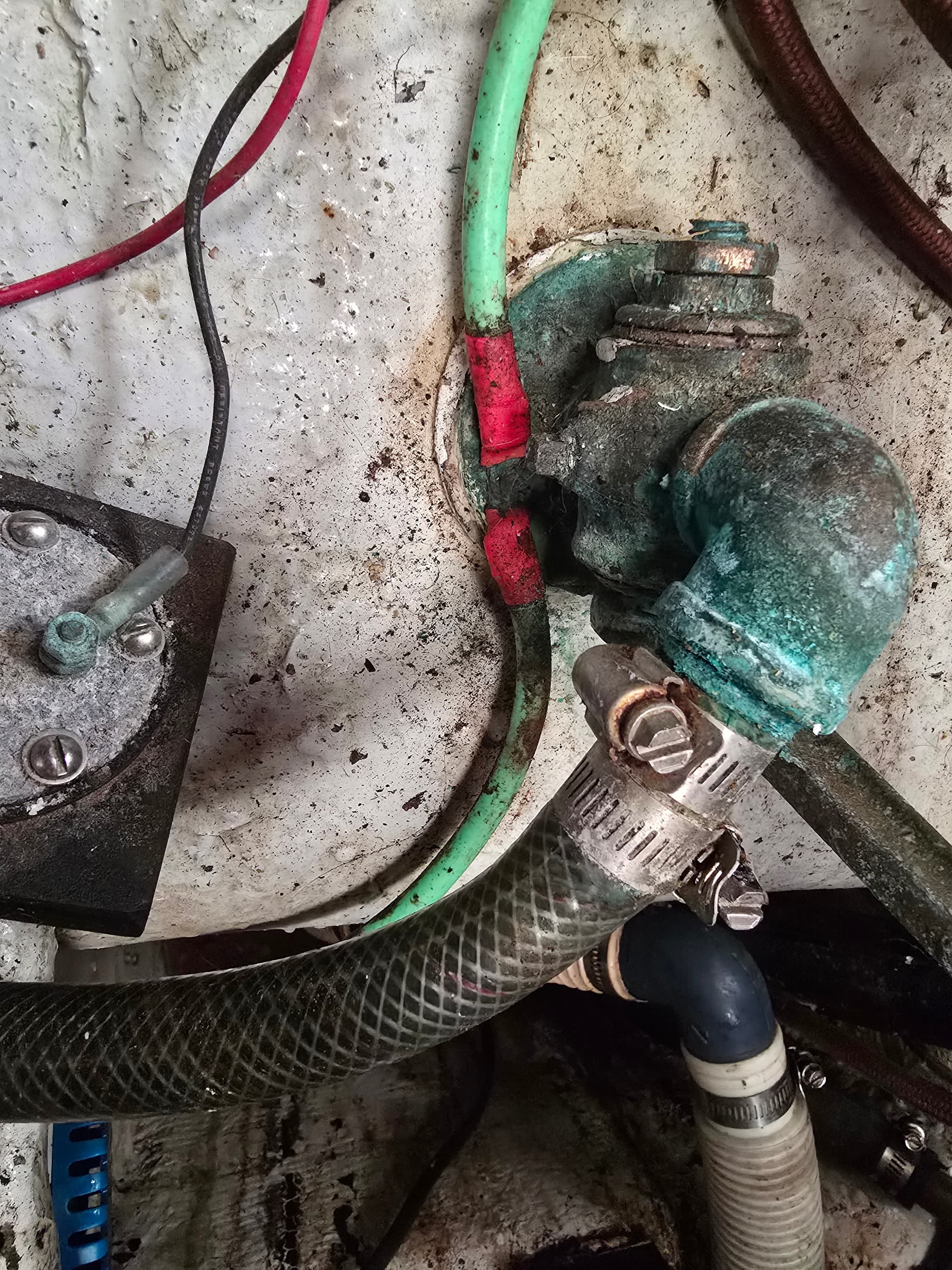 A corroded bronze seacock — the kind of failure caught and replaced during a Martingale refit