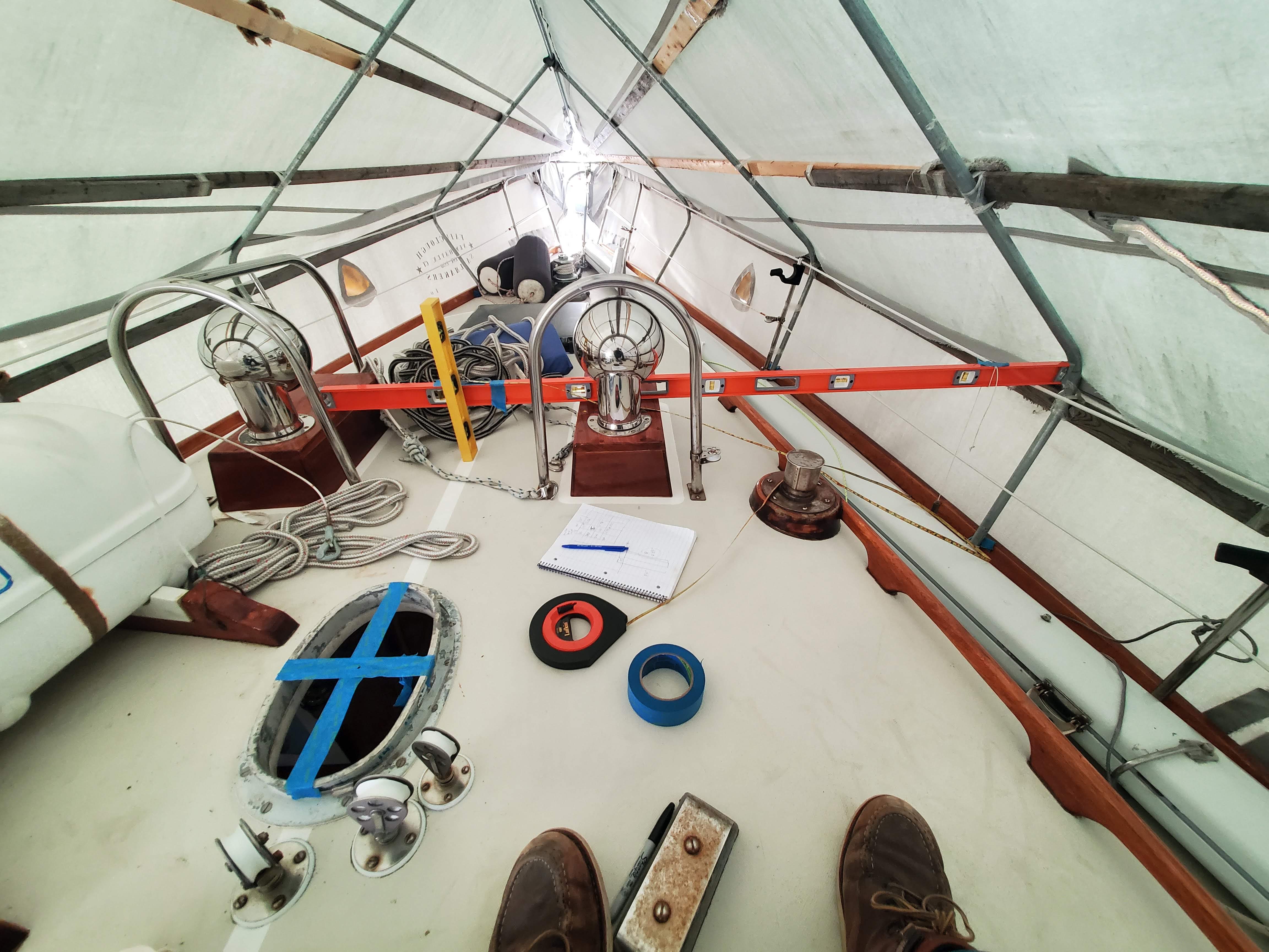 Measuring a spar for a new mast